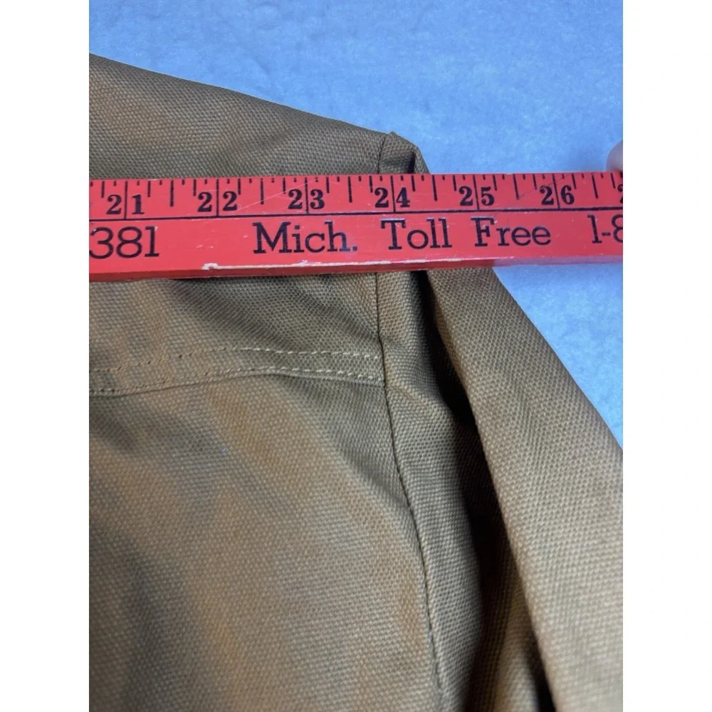 Wrangler Workwear Mens 2XL Shirt Jacket Briwn Unlined Canvas With Hood NWOT